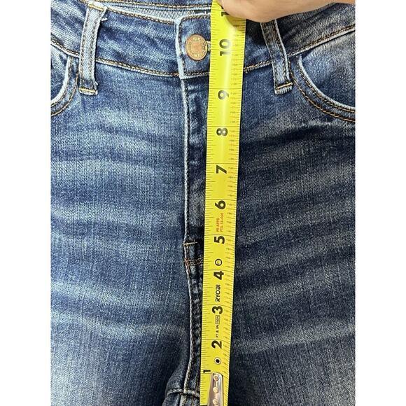 Judy Blue Jeans Women Sz 7 / 28 Boyfriend Fit Cut Off Bottoms JB88541 High Waist - Picture 6 of 13